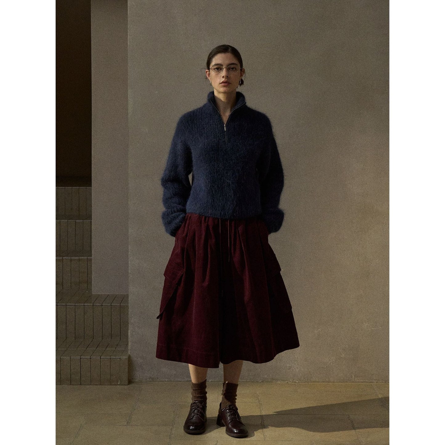 Winter cotton corduroy tooling version comfortable texture culottes