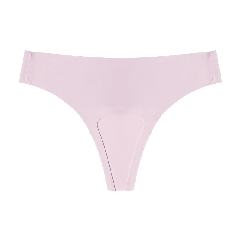 Large size ice silk seamless anti-embarrassment line underwear women's sports yoga anti-embarrassment low waist comfortable women's underwear