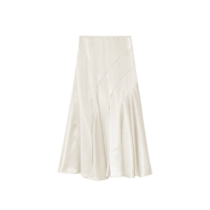 Hip wrap fishtail skirt acetic acid satin skirt