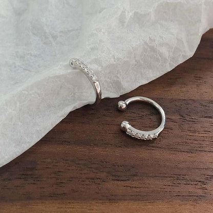 Exquisite zircon ear clips, fashionable niche design sense, round irregular ear bone clips, no ear piercings, gospel