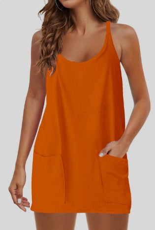 Summer Ladies Suspender Top Jumpsuit Shorts Jumpsuit Casual Suit Solid Color