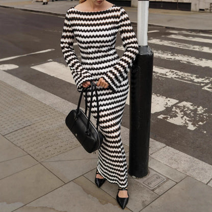 Sexy chest-wrapped knitted dress