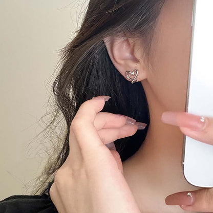 Premium sense metal mosquito coil disc loop earrings French ear clips can be worn without ear piercings, earrings are simple, fashionable and versatile