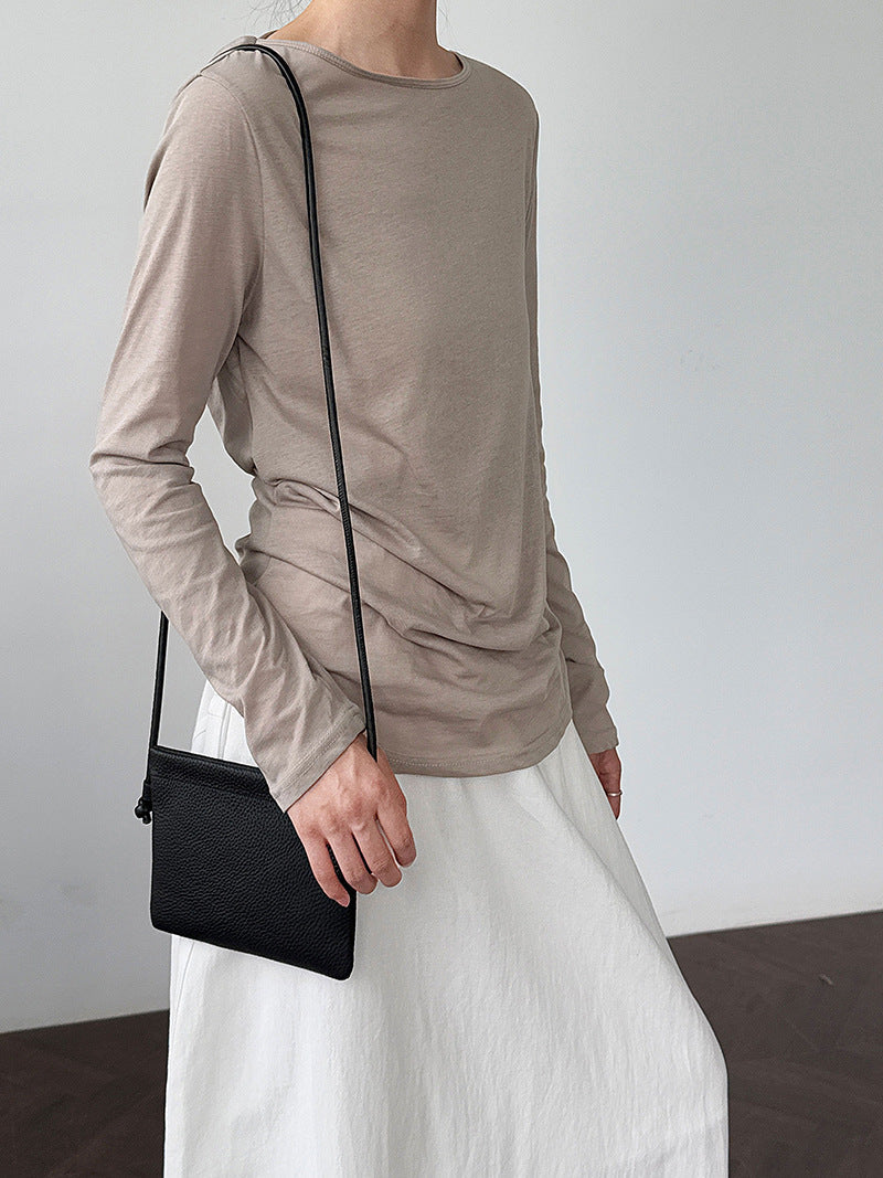 Korean design back swing neck strap T-shirt summer sunscreen bottoming shirt