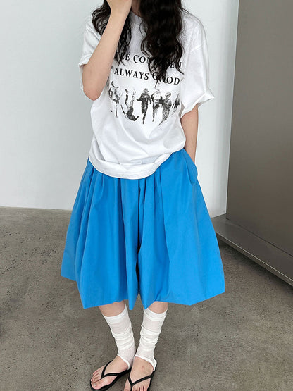 Korean simple high-waisted bud skirt for women's summer thin and age-reducing versatile long-staple cotton skirt
