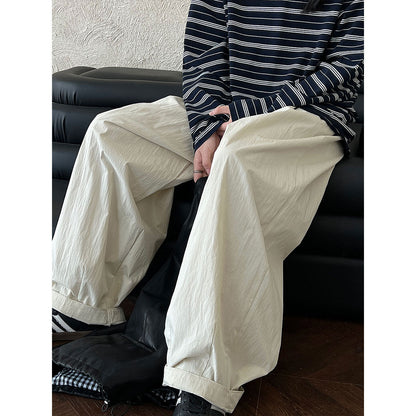 Japanese basic simple and versatile loose trousers women's autumn new straight casual wide-leg trousers
