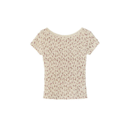 Heavy Industry Slim-fit and Skinny Jacquard Texture Women's Lace Shirt