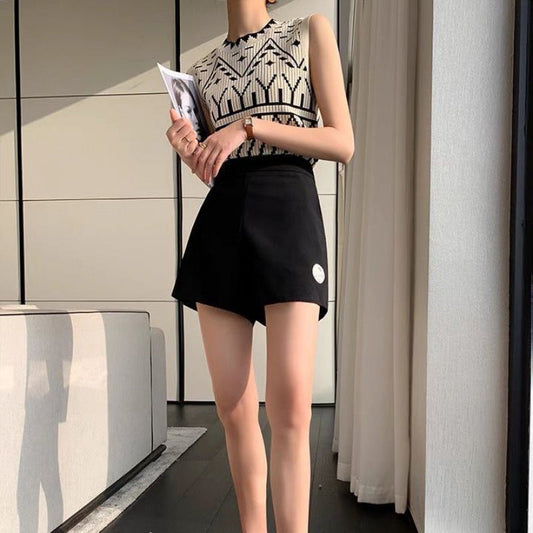 New temperament knitted sleeveless women's pullover outer wear vest thin versatile temperament outer trendy