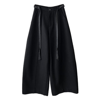Korean casual loose and drape loose wide-leg pants women's autumn new belt versatile trousers