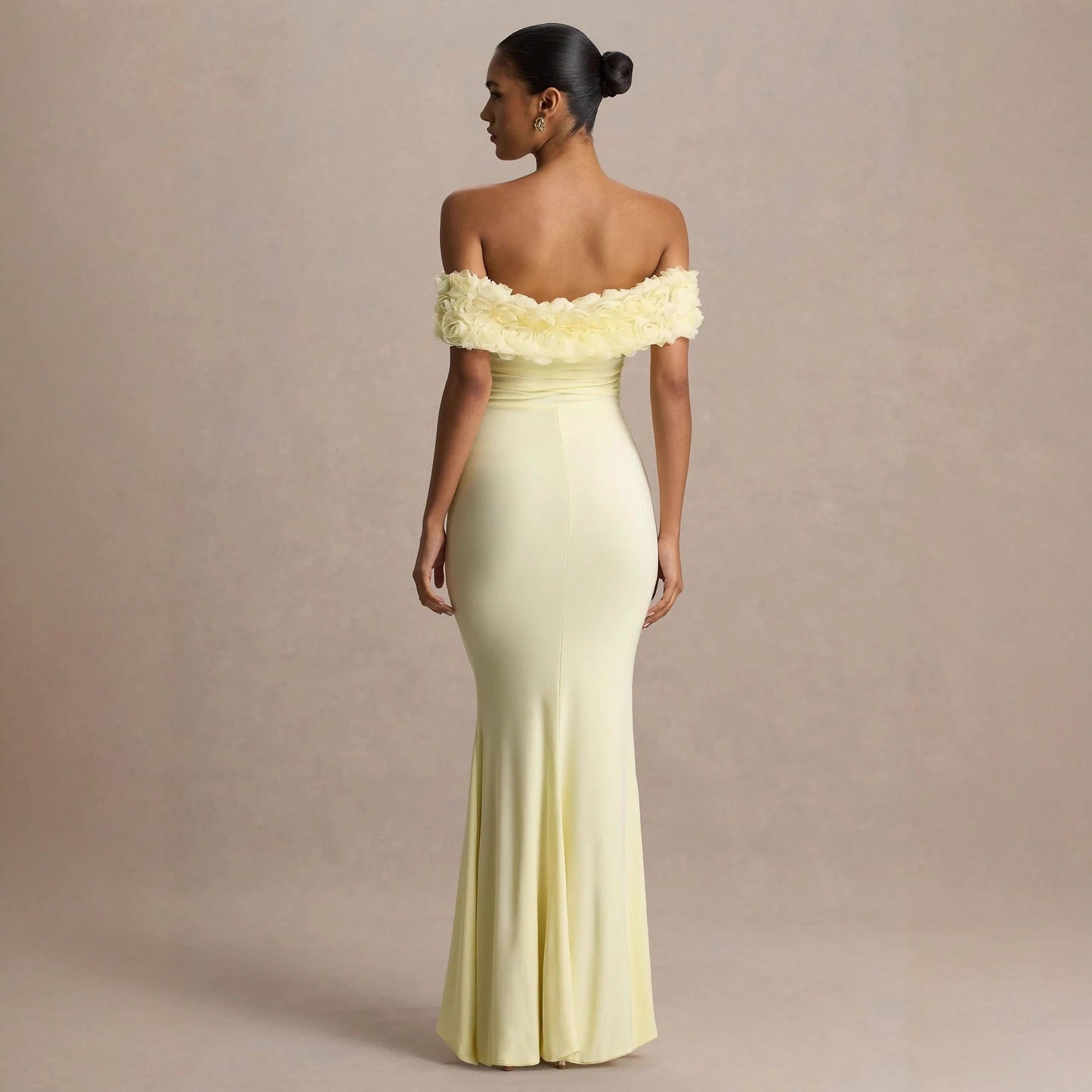 New fashion splicing flower one-word shoulder dress backless sexy tube top skirt