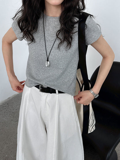 Simple cool basic base crew neck T-shirt