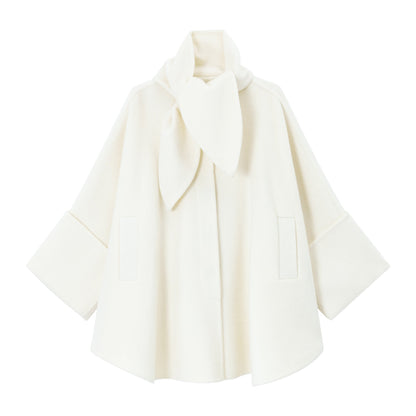 Winter commuter design wool rabbit ear collar bat sleeve woolen jacket