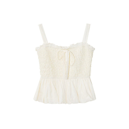Girls sweet age-reducing texture slim-fitting sling vest