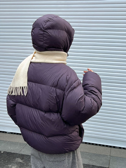 White duck down jacket women's new winter hooded warm fluffy down jacket
