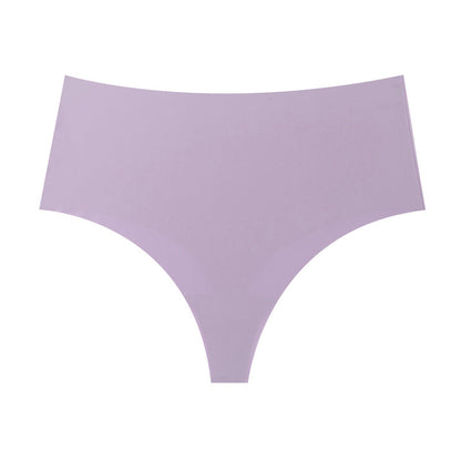 Traceless ice silk women's underwear high waist invisible solid color briefs women's comfortable large size underwear women