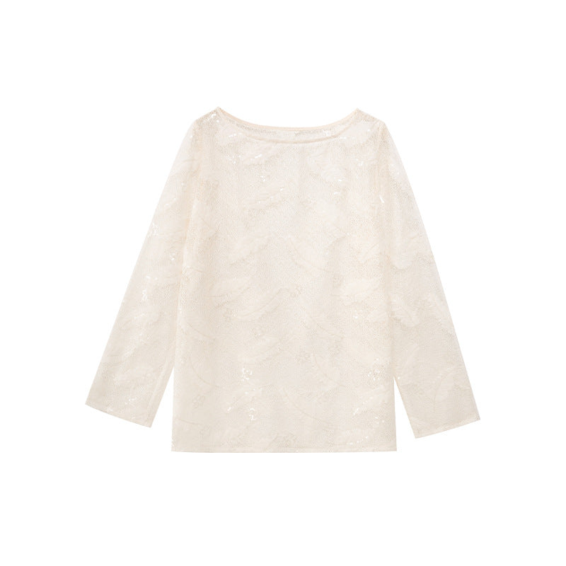 Sheer Feather Lace Top