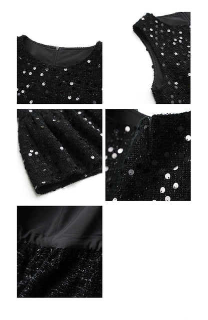 Age Reduced Low Waist Sequins Sleeveless Tank Top Dress