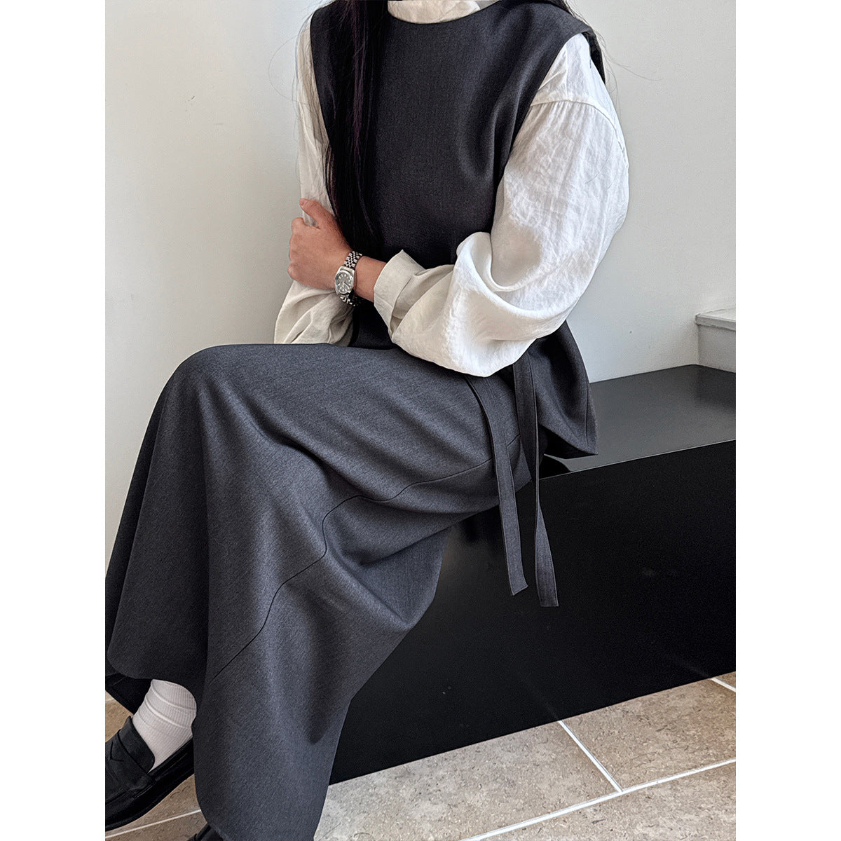 French suit vest skirt two-piece set