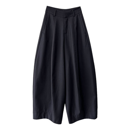 Design pocket cocoon lantern suit pants women's autumn new drape balloon pants long pants