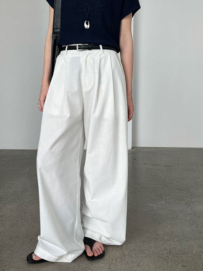 Korean version of wide-leg pants women's summer new drooping straight-leg pants loose casual mopping long pants 5115