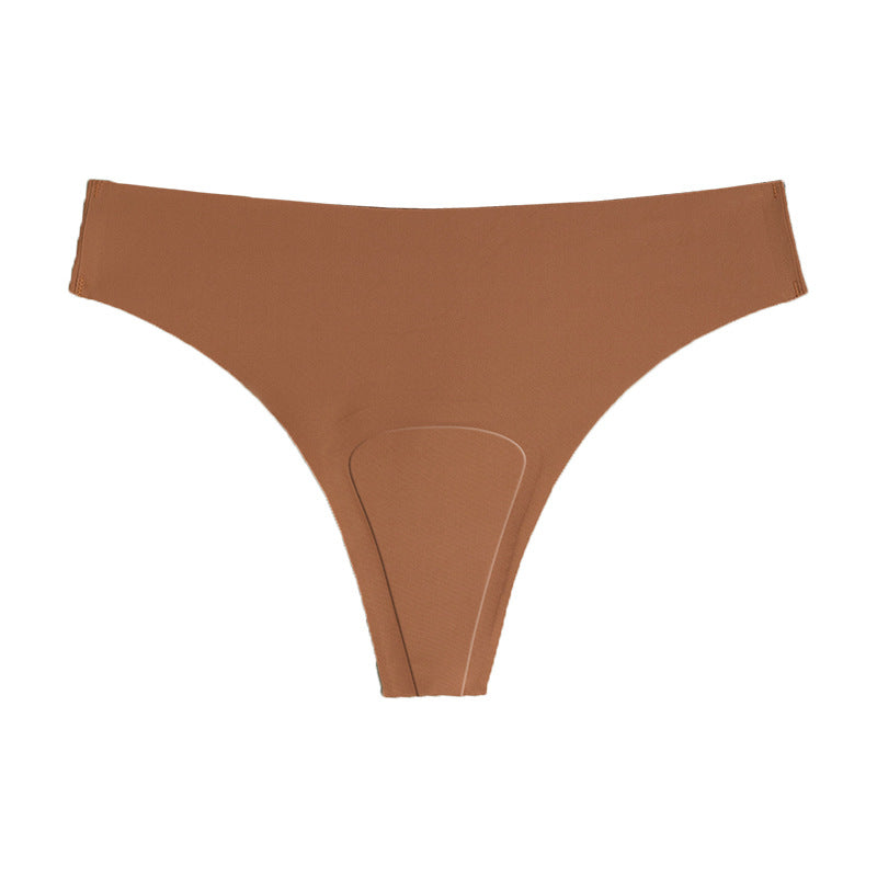 Large size ice silk seamless anti-embarrassment line underwear women's sports yoga anti-embarrassment low waist comfortable women's underwear