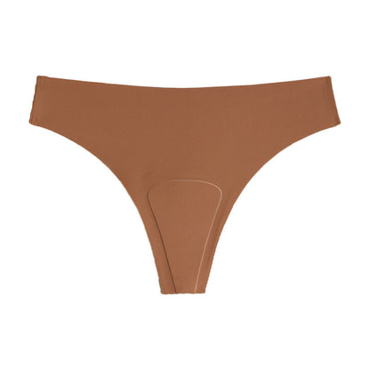 Large size ice silk seamless anti-embarrassment line underwear women's sports yoga anti-embarrassment low waist comfortable women's underwear