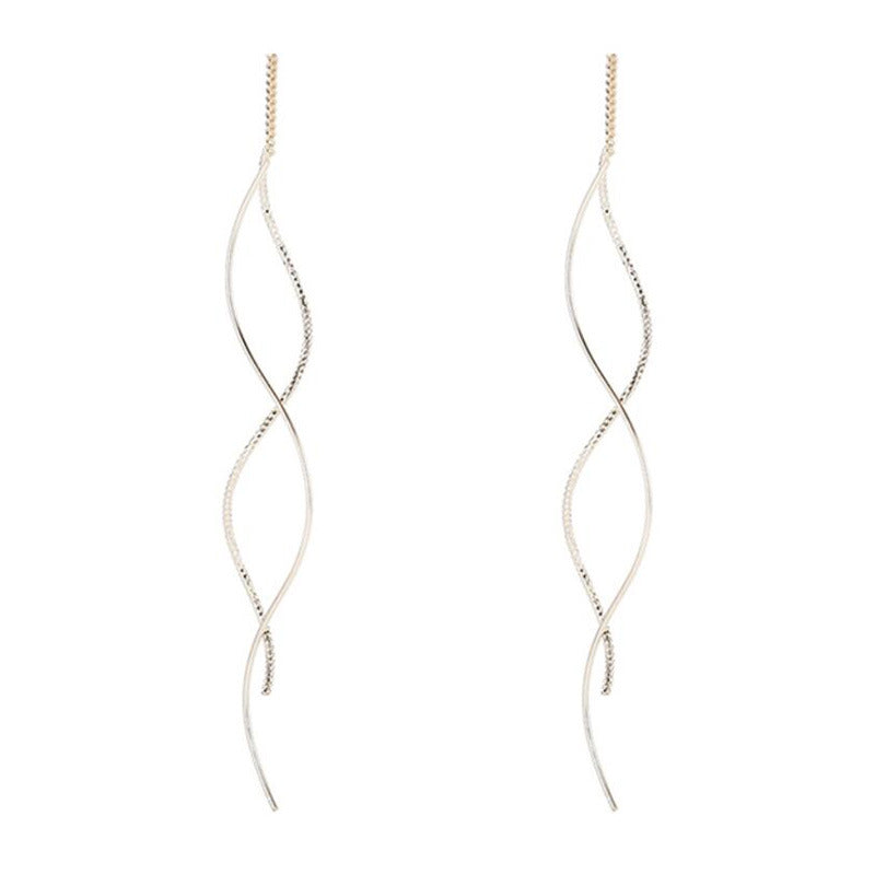 New Wave Earrings Women's Light Luxury Niche Design Sense Long Geometric Earrings Fashion Commuter Long Fringed Earrings