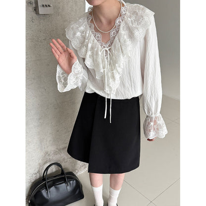 Design sense suit skirt 26 spring new a-shaped skirt thin asymmetrical small skirt