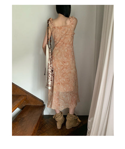 Skin-friendly and comfortable slimming floral slip dress
