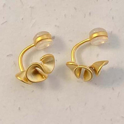 Premium sense metal mosquito coil disc loop earrings French ear clips can be worn without ear piercings, earrings are simple, fashionable and versatile