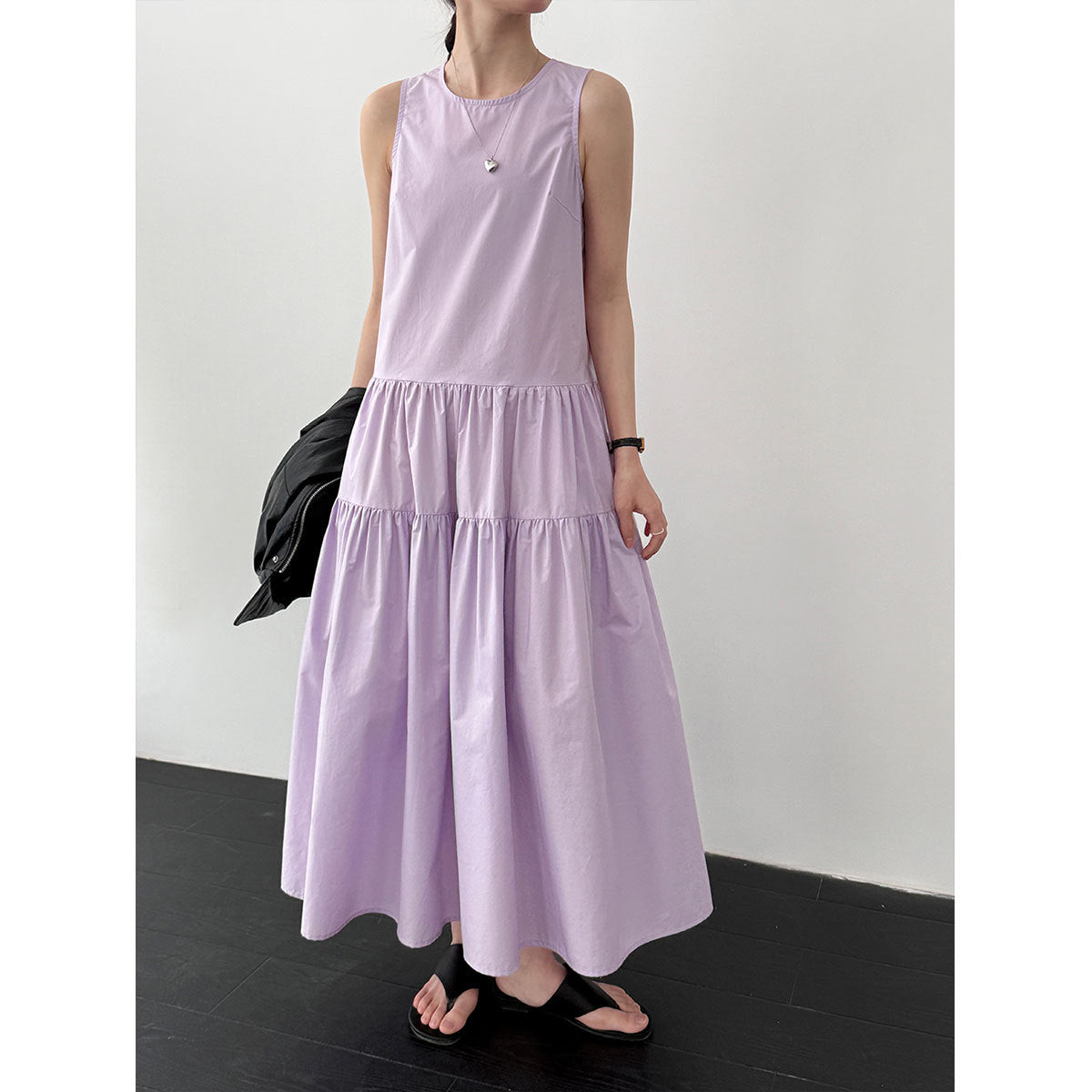 Korean design sleeveless vest dress spring new seaside vacation style long skirt