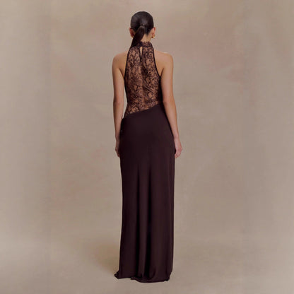 New neck lace splicing hip skirt swing collar sexy dress Spice girl evening dress