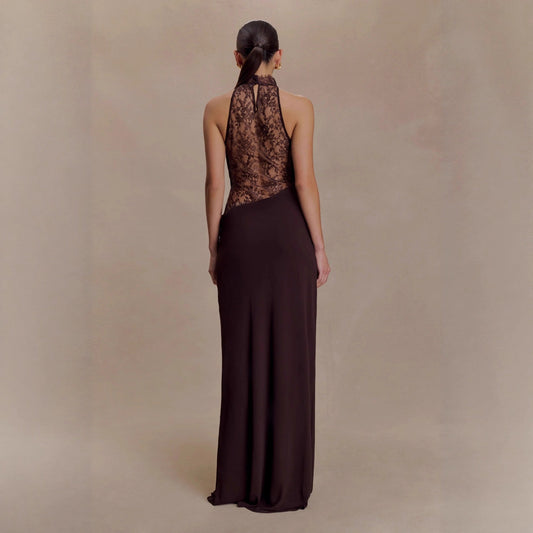 New neck lace splicing hip skirt swing collar sexy dress Spice girl evening dress