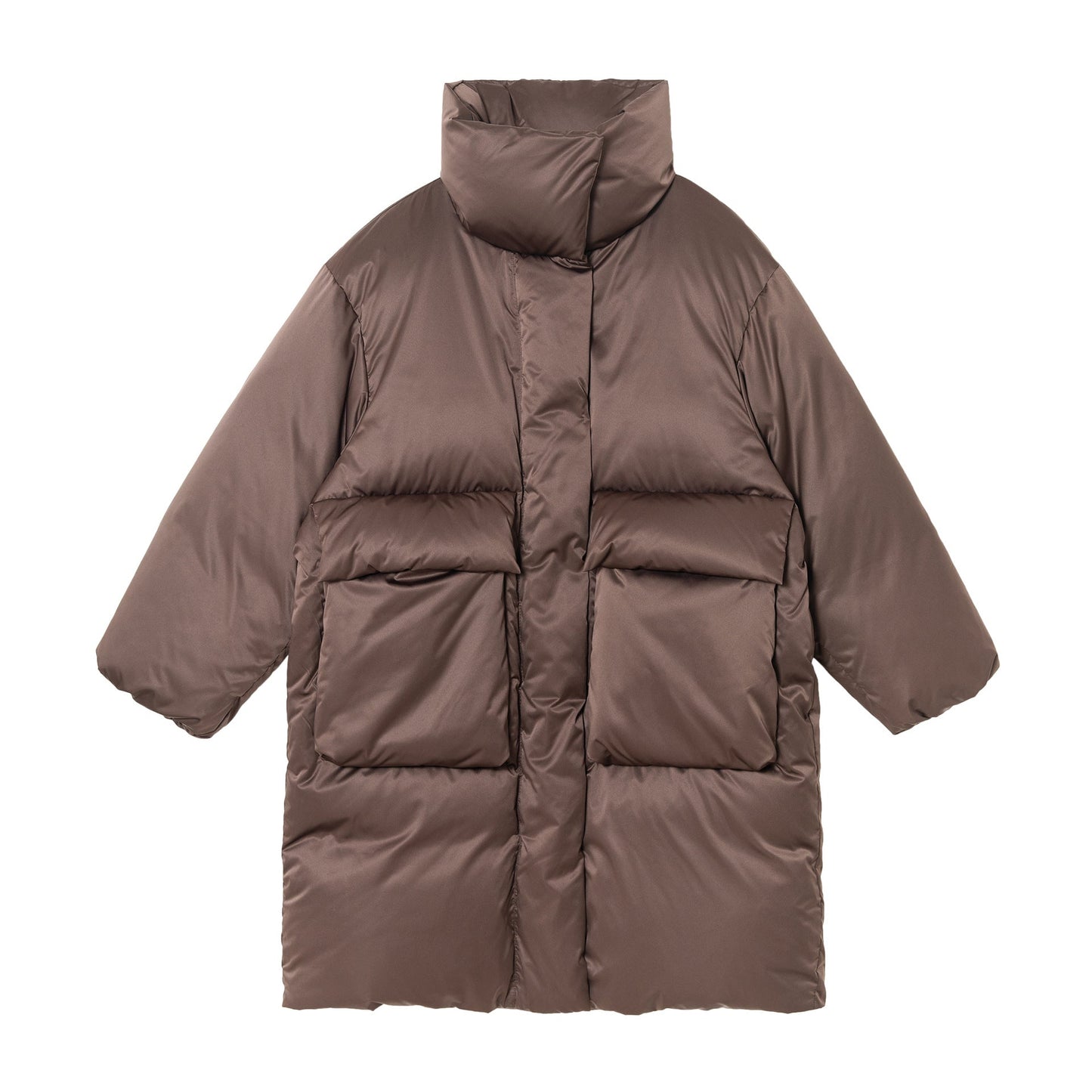 Winter 90 white duck down stand-up collar three-dimensional pocket down jacket