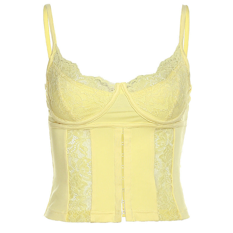 V-Neck Backless Cami Crop Top