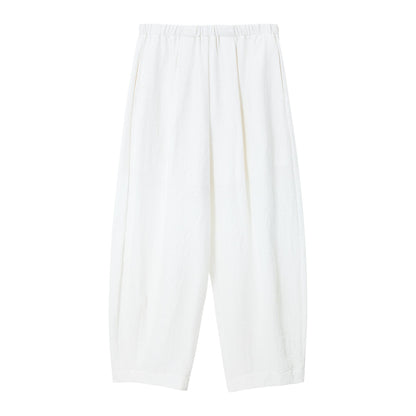 Summer new commuter minimalist linen cotton texture profile casual scimitar pants