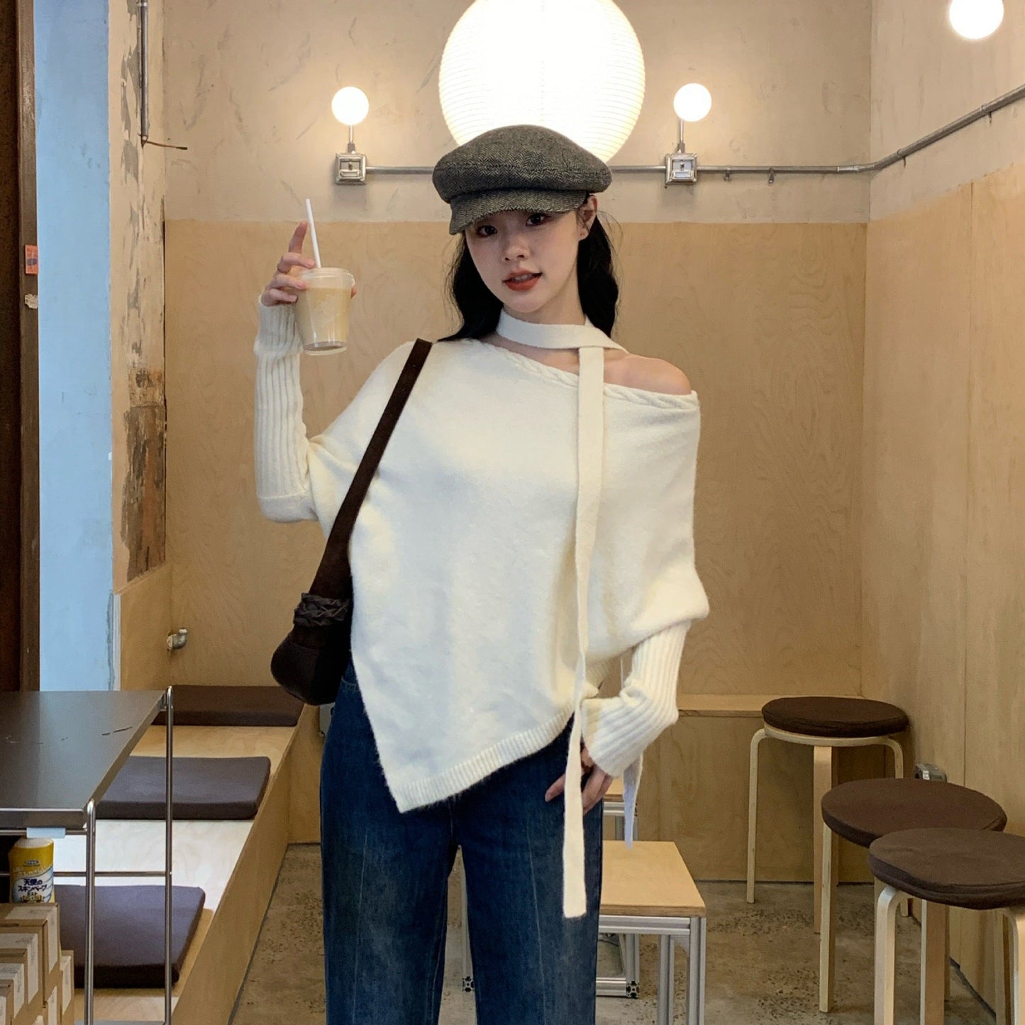 Five-color sweater lazy wind streamer scarf loose irregular two wear