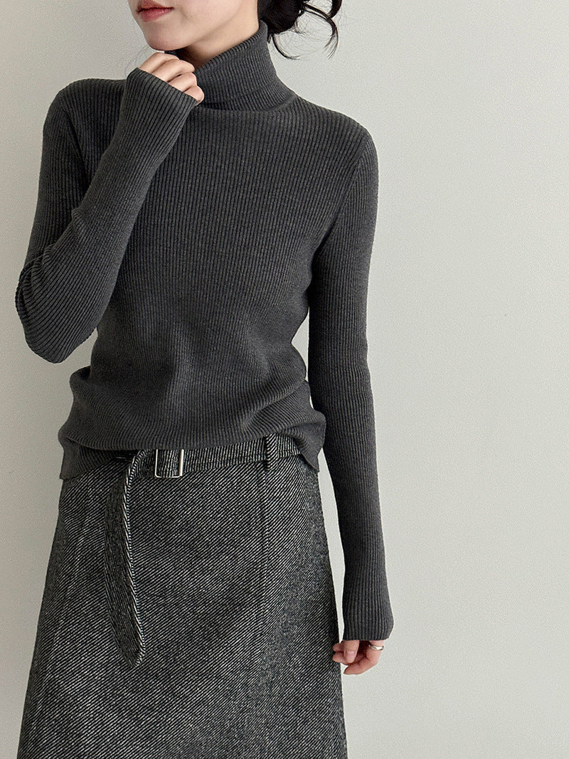 High collar silmheattech bottom shirt women's fall and winter style comfy basicseasiest for matchknittingelegant inner top