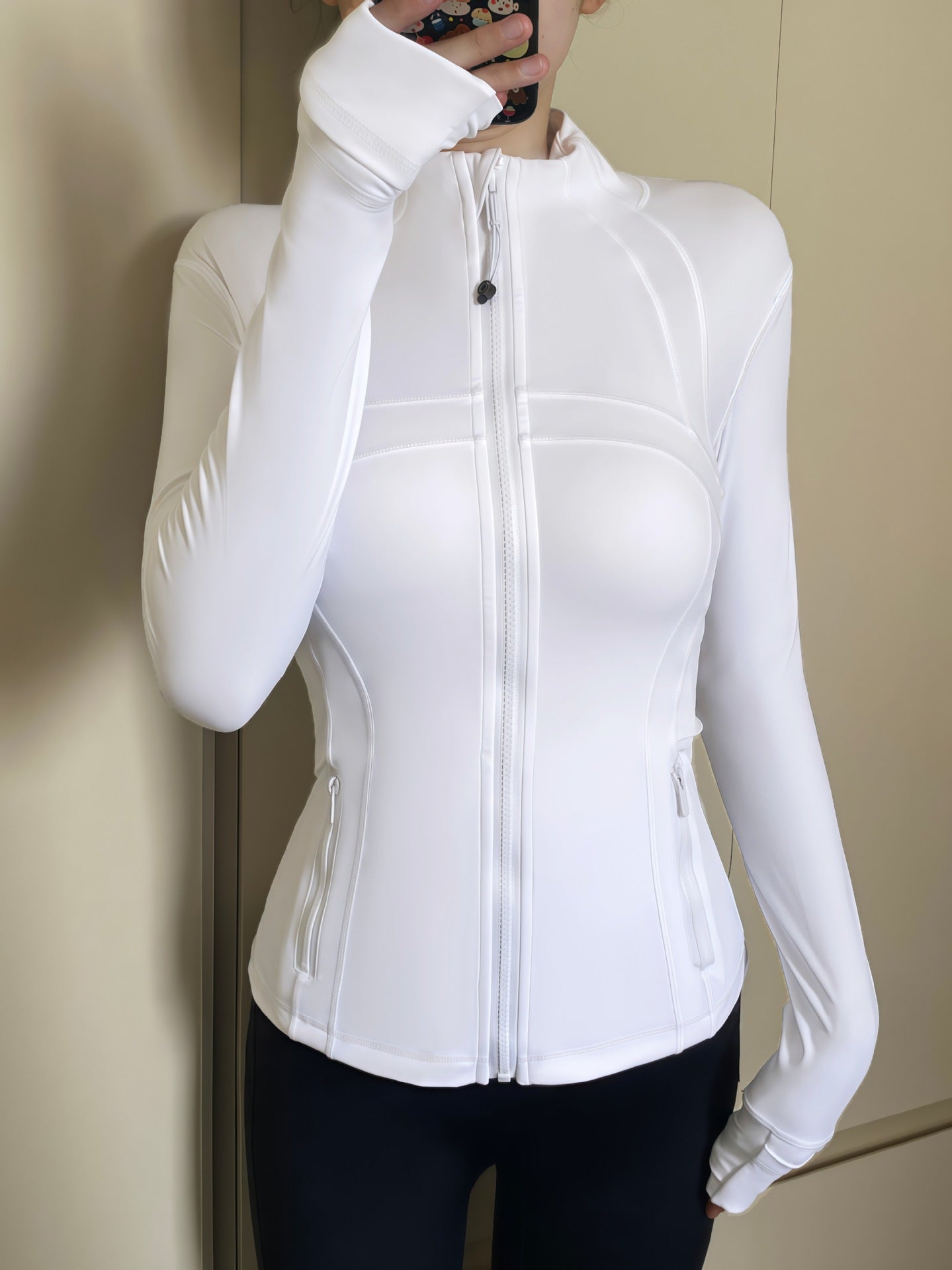 Yoga Jacket Women Long Sleeve Zip-Up Breathable Sports Fitness Top