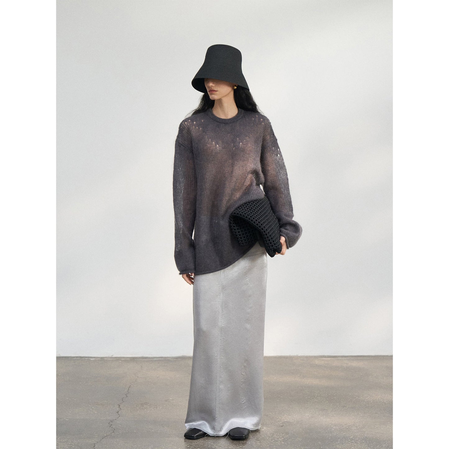 Spring new ultra-fine mohair loose soft skin-friendly wool blouse
