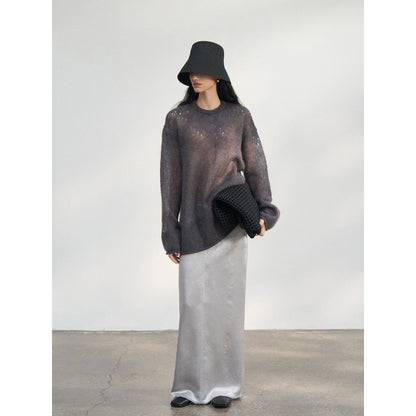 Spring new ultra-fine mohair loose soft skin-friendly wool blouse