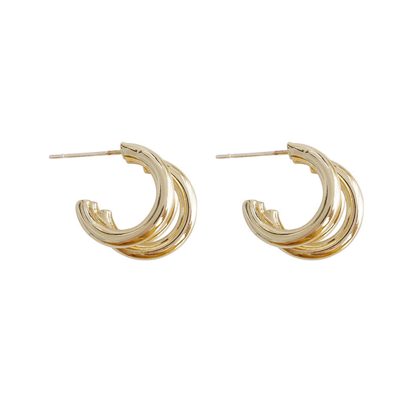High-end earrings New trendy cold wind earrings Women's French stud earrings Personalized design earrings