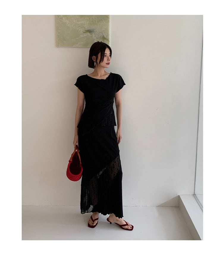 Temperament Skinny Lace Hollow Fashion Suit
