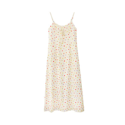 Age-reducing slimming polka dot slip dress