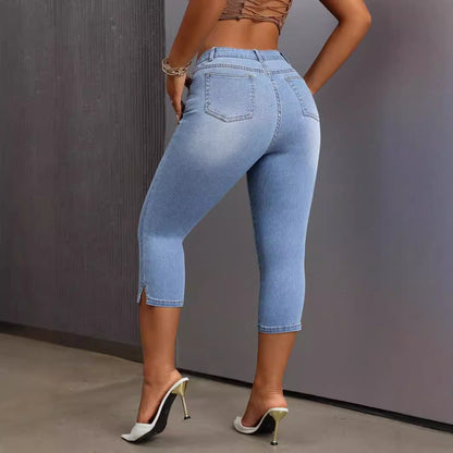 Mid-Waist Skinny Cropped Jeans