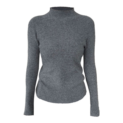 Wool semi-turtleneck seamless slim-fitting and thin inner women's autumn and winter new basic versatile bottoming shirt