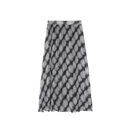 Unique temperament elastic waist skirt