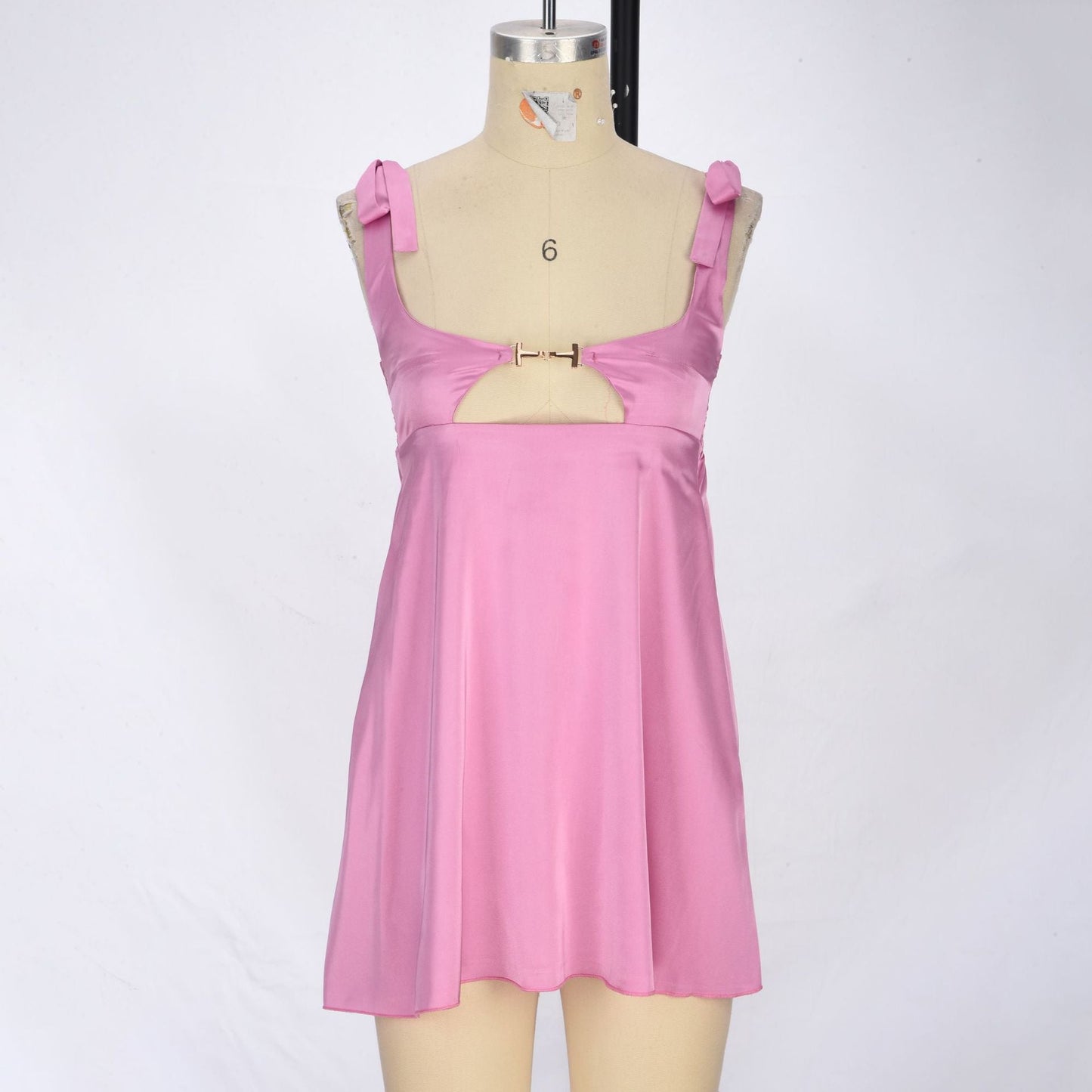 Satin hollow French sexy suspender dress