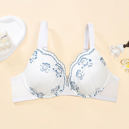 Women's Plus Size Underwear Sexy Lace Gathered Up Comfortable Adjustable Women's Bra