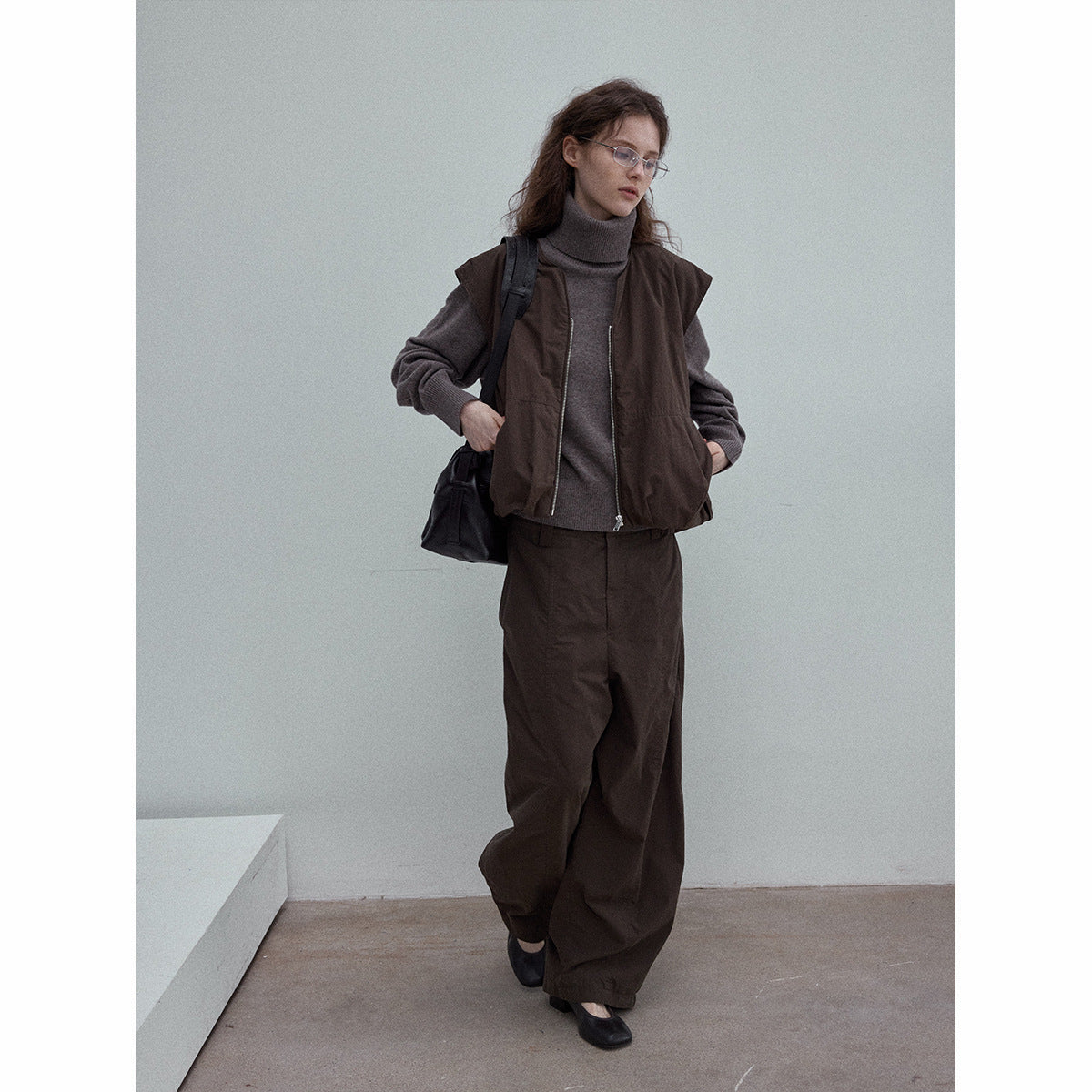 High-quality natural and environmentally friendly wool, cotton, warm, soft pleated buds, stacked vest jacket